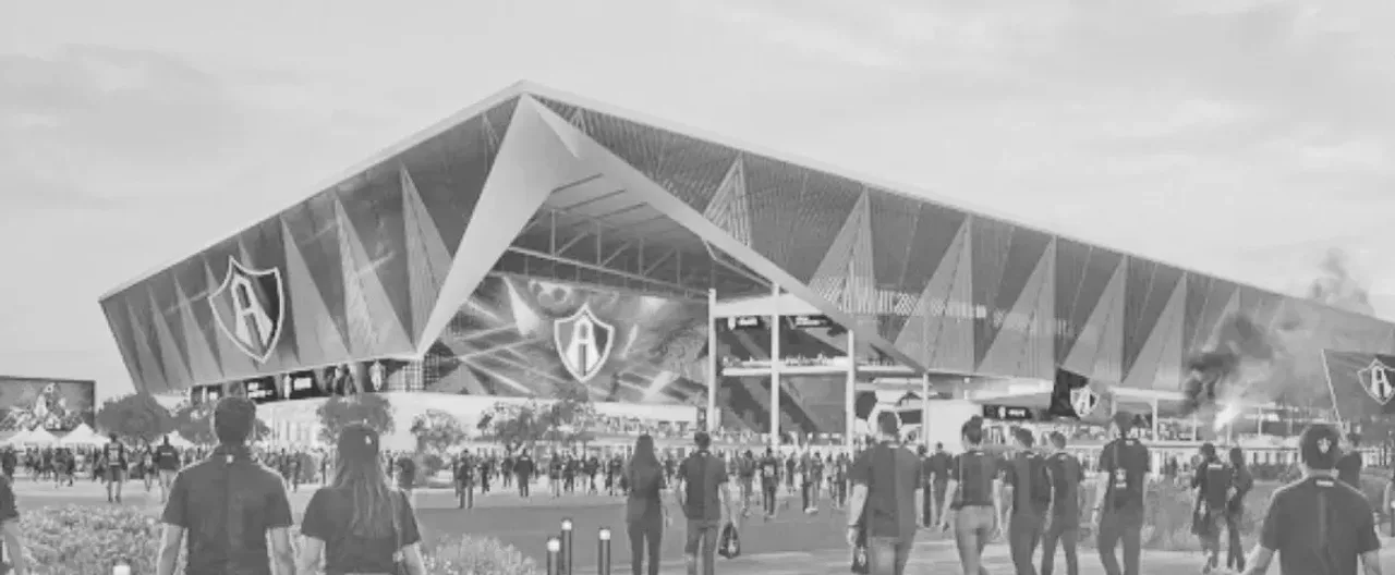 Plan de un estadio de Atlas y Leones Negros en terrenos de la UdeG en Belenes, Zapopan